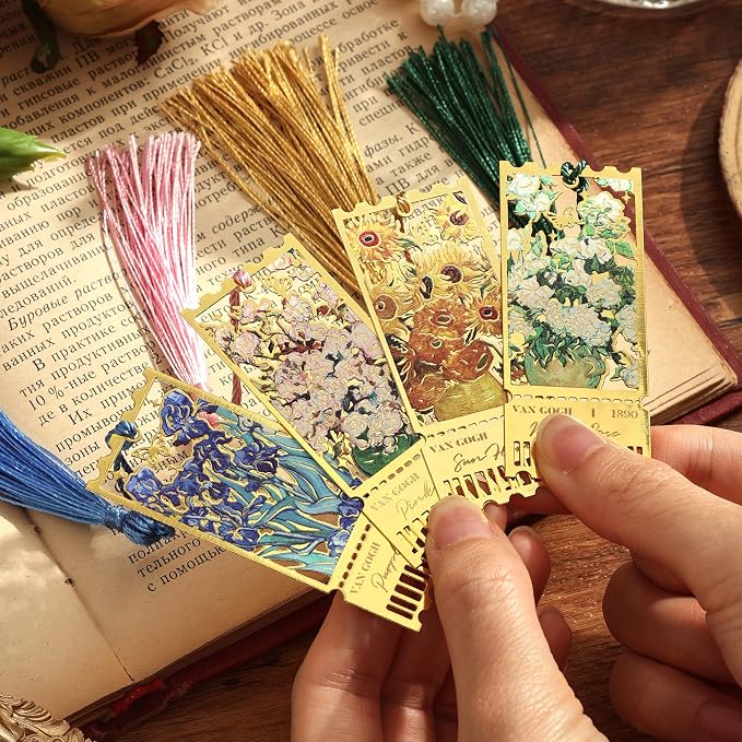4 Pieces Metal Bookmarks with Tassel - Image 3