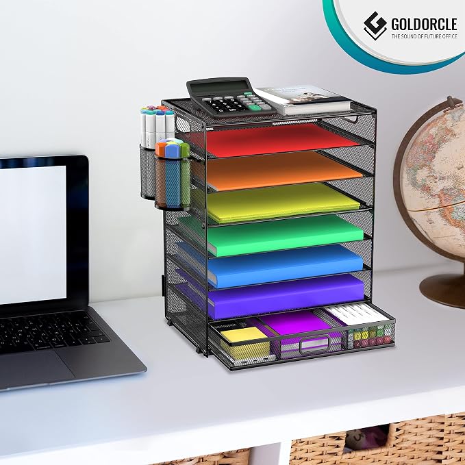 GoldOrcle 8 Tier Paper Letter Tray Organizer - Image 8