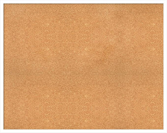 Amanti Art Natural Cork Board for Wall, 31x39 Vision Board with White Frame, X-Large Corkboard Office Decor for Home Organization, Modern Corkboard Pinboard to Display Items for Home Organization in-DeskLoop Office