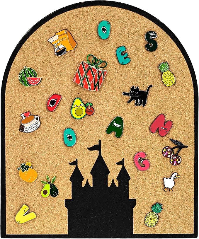 Tall Arch Castle Cork Board – 9.8x11.8 inch Decorative Wall Pin Board by Unknown