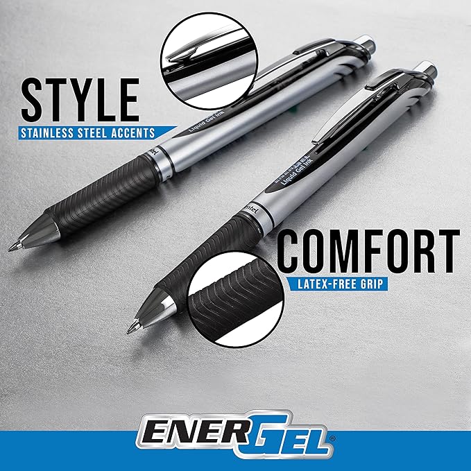 Pentel EnerGel RTX Liquid Gel Ink Pens, Medium Line - Image 3