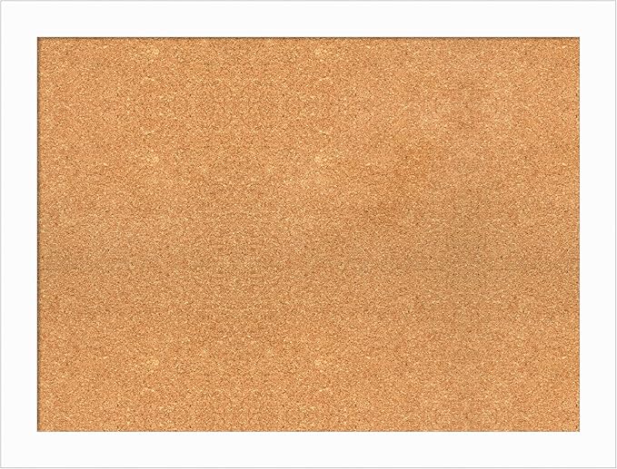 Amanti Art Natural Cork Board for Wall, 25x33 Vision Board with White Frame, Large Corkboard Office Decor for Home Organization, Casual Corkboard Pinboard to Display Items for Home Organization in-DeskLoop Office