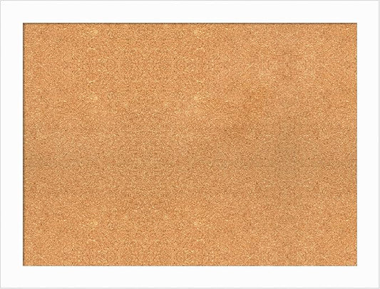 Amanti Art Natural Cork Board for Wall, 25x33 Vision Board with White Frame, Large Corkboard Office Decor for Home Organization, Casual Corkboard Pinboard to Display Items for Home Organization in-DeskLoop Office