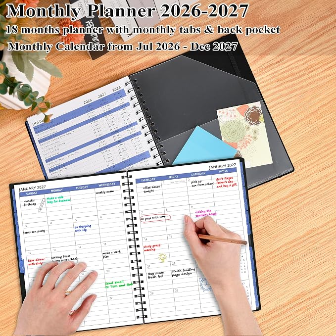 Monthly Planner 2026-2027, 18 Months Calendar Book from Jul 2026-Dec 2027 - Image 7