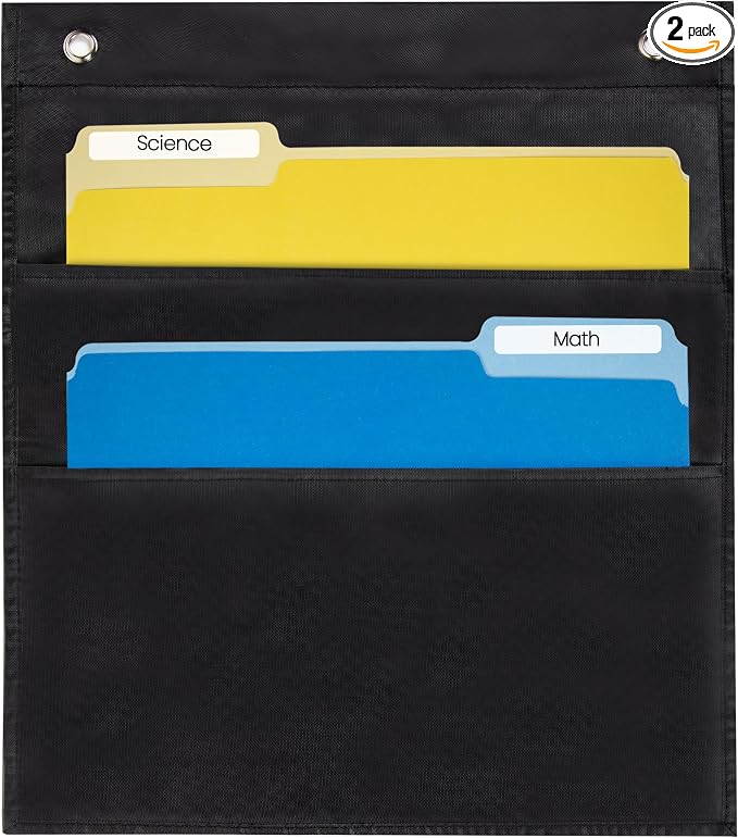 Essex Wares - 2 Pocket File Pocket Chart, and More - Wall Folder Organizer - by EssexWares