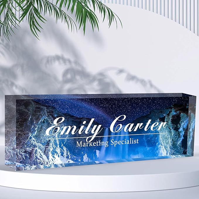 Custom Desk Name Plate Personalized, Acrylic Name Plates by Flpoxzd