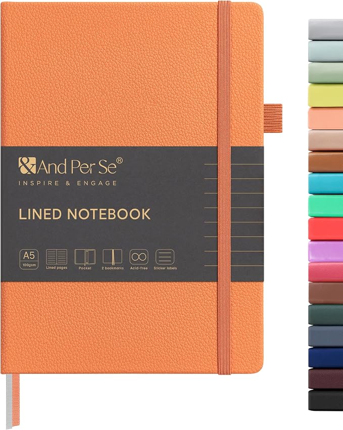 &And Per Se Lined Journal Notebook, 160 Pages, A5 5.7 x 8 inches College Ruled by AndPerSe
