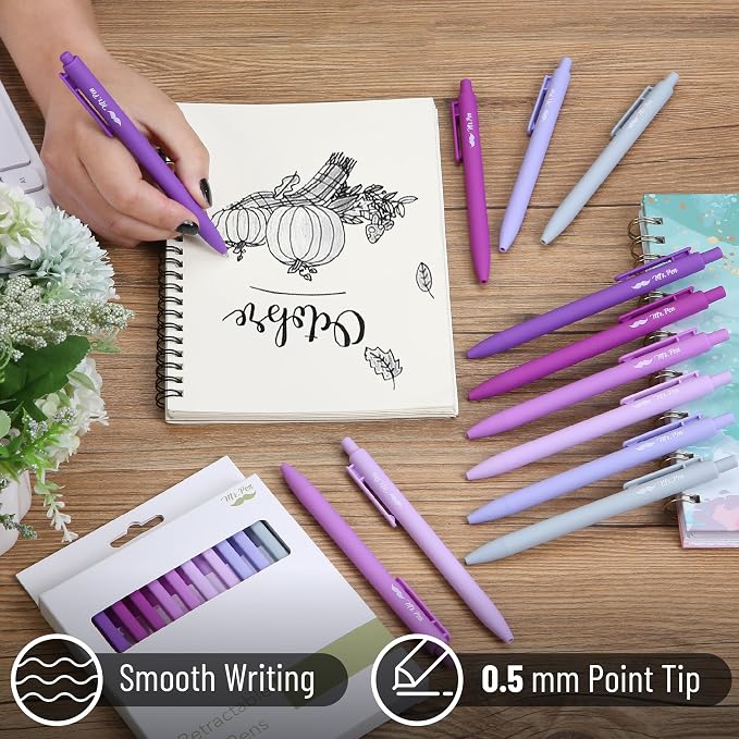 Mr. Pen- Retractable Gel Pens, 12 Pack, Lavender Legacy Barrel | Fine Point - Image 3