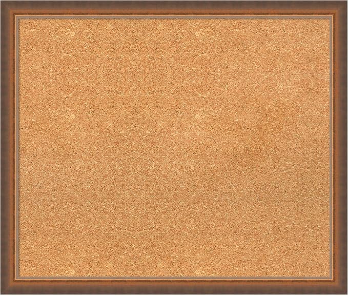 Amanti Art Natural Cork Board for Wall, 22x26 Vision Board with Bronze Frame, Medium Corkboard Office Decor for Home Organization, Modern Corkboard Pinboard to Display Items for Home Organization in-DeskLoop Office