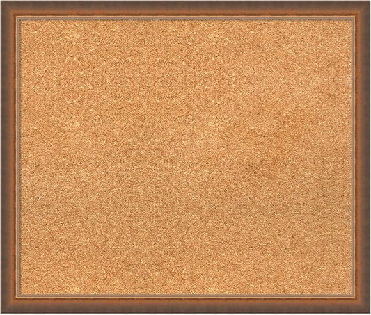 Amanti Art Natural Cork Board for Wall, 22x26 Vision Board with Bronze Frame, Medium Corkboard Office Decor for Home Organization, Modern Corkboard Pinboard to Display Items for Home Organization in-DeskLoop Office