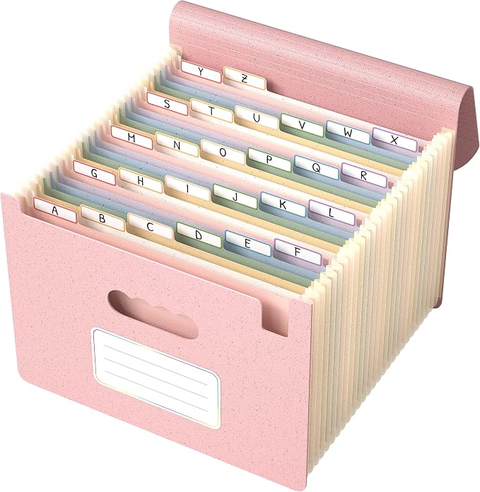 ThinkTex Accordion File Organizer, 26 Pockets Expanding File Folders, Monthly by ThinkTex