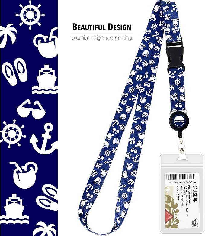 Cruise On Cruise Lanyard for Ship Cards – 2-Pack Retractable Badge & Waterproof - Image 3