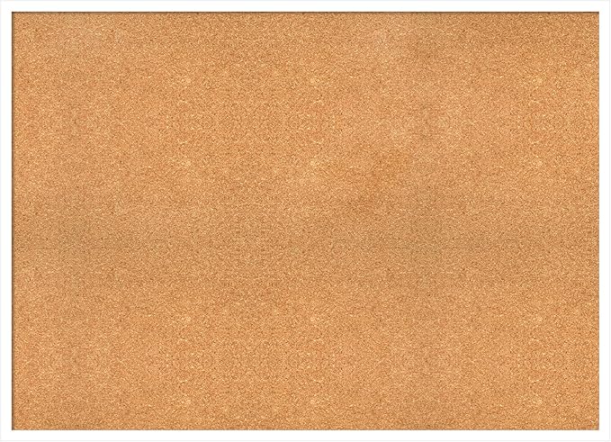 Amanti Art Natural Cork Board for Wall, 31x43 Vision Board with White Frame, Oversize Corkboard Office Decor for Home Organization, Modern Corkboard Pinboard to Display Items for Home Organization in-DeskLoop Office
