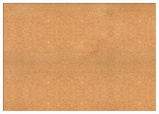 Amanti Art Natural Cork Board for Wall, 31x43 Vision Board with White Frame, Oversize Corkboard Office Decor for Home Organization, Modern Corkboard Pinboard to Display Items for Home Organization in-DeskLoop Office