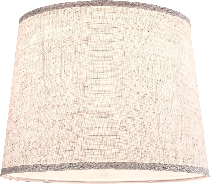 GO&SO Large Oatmeal Linen Drum Lamp Shade - Image 5