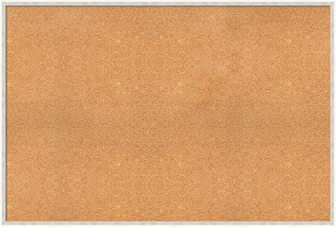 Amanti Art Natural Cork Board for Wall, 33x49 Vision Board with White Frame, Oversize Corkboard Office Decor for Home Organization, Modern Corkboard Pinboard to Display Items for Home Organization in-DeskLoop Office