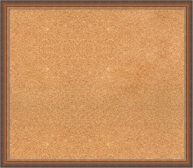 Amanti Art Natural Cork Board for Wall, 26x30 Vision Board with Bronze Frame, Large Corkboard Office Decor for Home Organization, Modern Corkboard Pinboard to Display Items for Home Organization in-DeskLoop Office