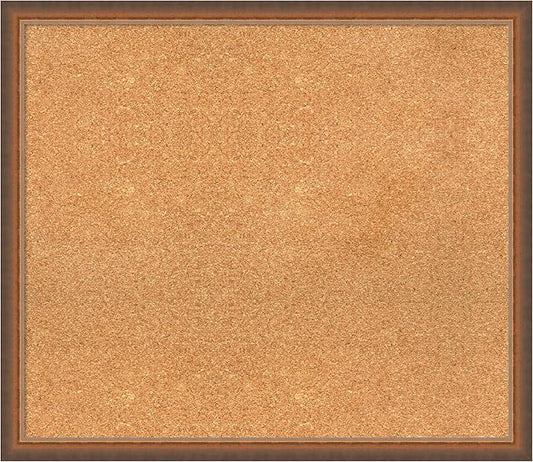 Amanti Art Natural Cork Board for Wall, 26x30 Vision Board with Bronze Frame, Large Corkboard Office Decor for Home Organization, Modern Corkboard Pinboard to Display Items for Home Organization in-DeskLoop Office