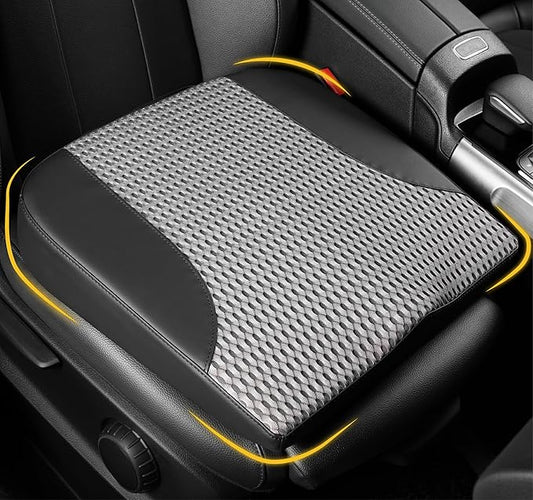 Car Seat Cushion, Comfortable Memory Foam Seat Pillow for Driving, Sciatica-Back Pain Relief, Cushion for Car-Truck, Office, Wheelchair - Black&Gray-DeskLoop Office
