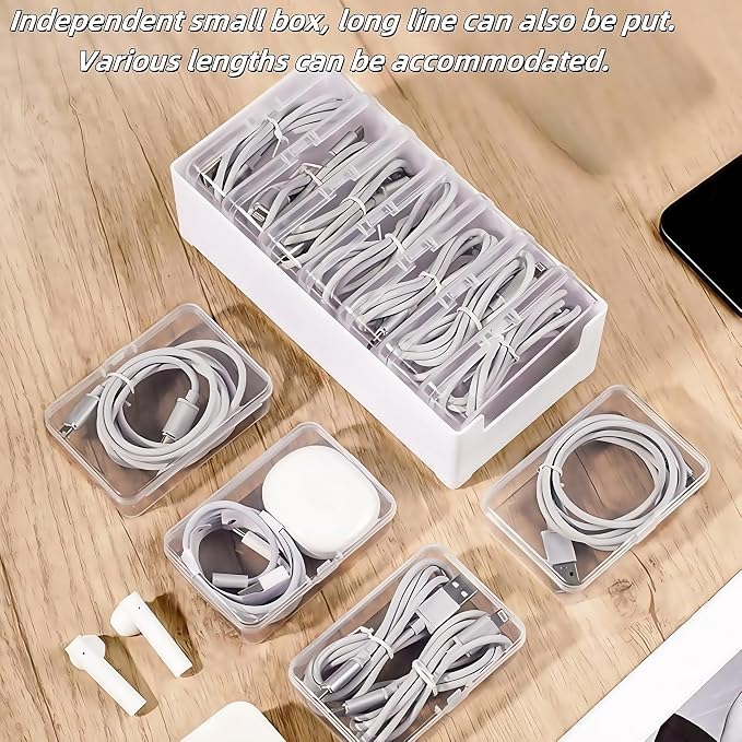 11 Box Cable Organizer Storage Box, Desktop Cable Management - Image 3