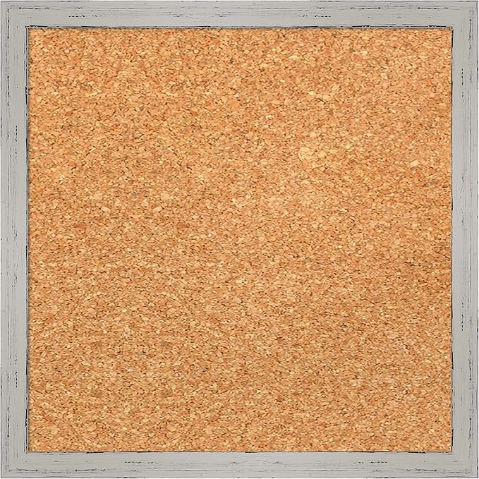 Amanti Art Natural Cork Board for Wall, 13x13 Vision Board with White Frame, X-Small Corkboard Office Decor for Home Organization, Cottage Corkboard Pinboard to Display Items for Home Organization in-DeskLoop Office