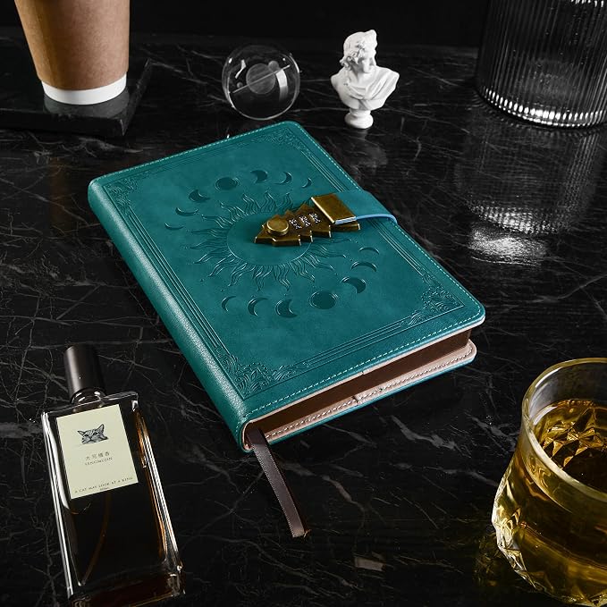 ZXHQ Lock Diary with Pen, A5 Ruled 240 Pages PU Leather Journal with Lock - Image 6