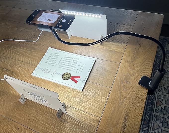 Dual Light Stands for scanning documents, Photos, Products, Albums, textbooks, and Receipts with Balanced Illumination-DeskLoop Office