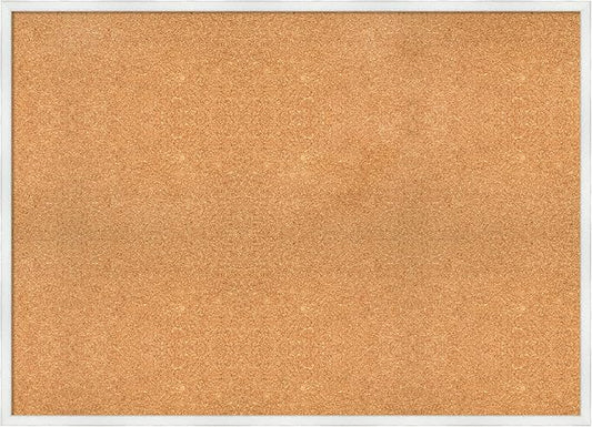 Amanti Art Natural Cork Board for Wall, 31x43 Vision Board with White Frame, Oversize Corkboard Office Decor for Home Organization, Country Rustic Corkboard Pinboard to Display Items for Home-DeskLoop Office