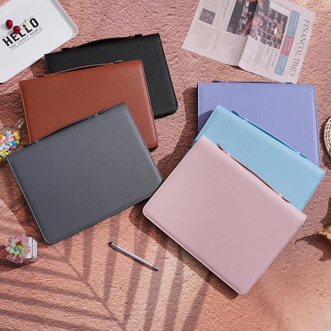 Wonderpool Travel Zippered Portfolio 3 Ring Binder A4 Padfolio Document Case - Image 7