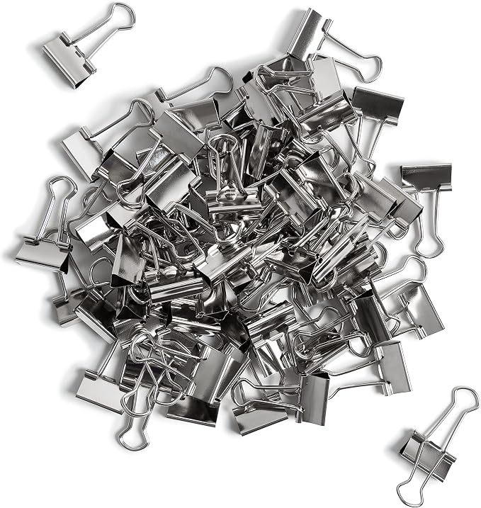U Brands Small Binder Clips, Metallic Silver, Office Organization Supplies - Image 2