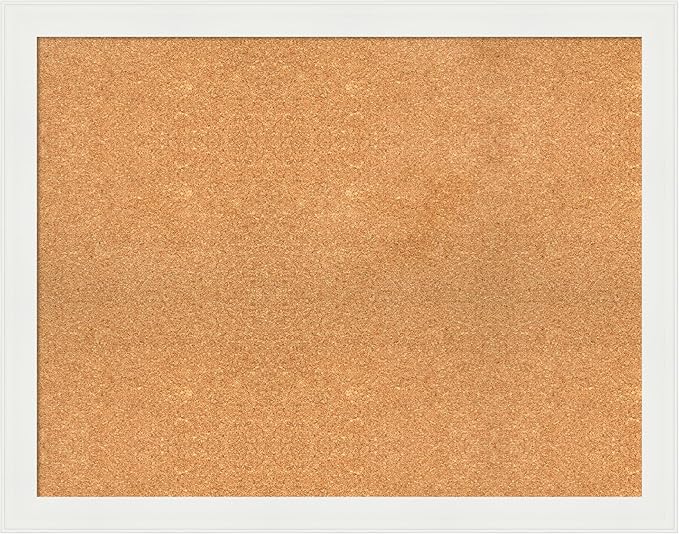 Amanti Art Natural Cork Board for Wall, 29x37 Vision Board with White Frame, Large Corkboard Office Decor for Home Organization, Casual Corkboard Pinboard to Display Items for Home Organization in-DeskLoop Office