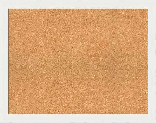Amanti Art Natural Cork Board for Wall, 29x37 Vision Board with White Frame, Large Corkboard Office Decor for Home Organization, Casual Corkboard Pinboard to Display Items for Home Organization in-DeskLoop Office
