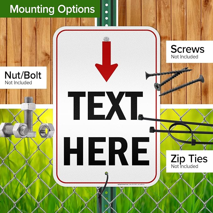 Custom Arrow, Custom Directional Sign, Arrow Down Sign, 12x18 Inches, 3M EGP - Image 5