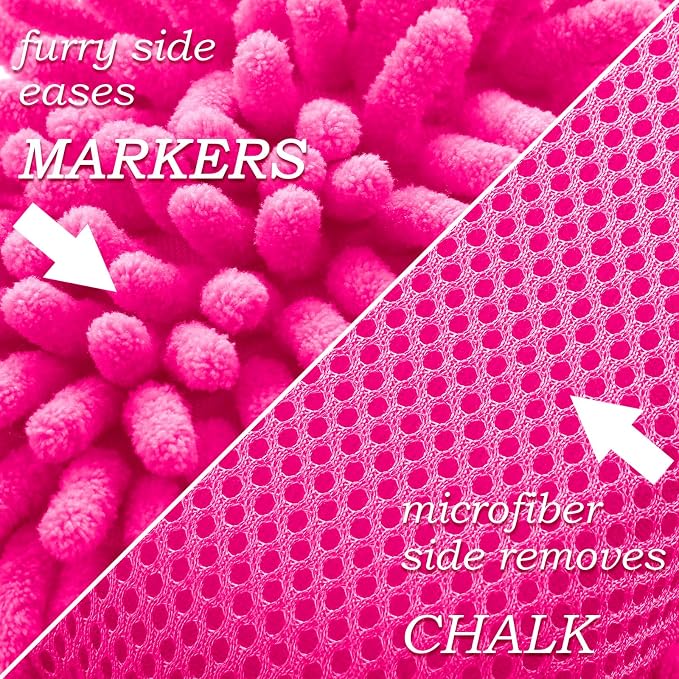 Outus 2 Pieces Microfiber Shag Whiteboard Eraser Dry Erase Eraser Washable - Image 4