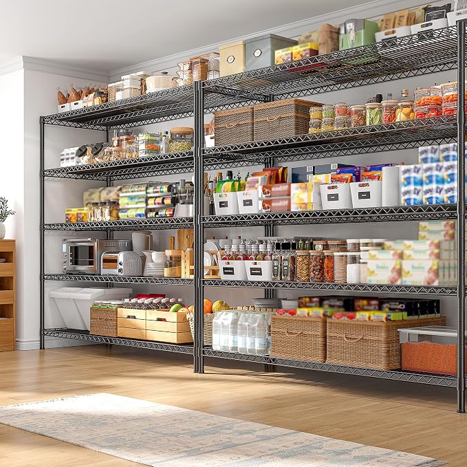 REIBII 55.5" W Storage Shelves 3200LBS Wire Shelving Unit 5 Tier Metal Shelving - Image 2