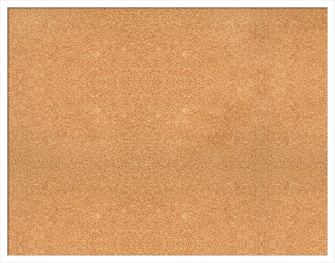 Amanti Art Natural Cork Board for Wall, 29x37 Vision Board with White Frame, Large Corkboard Office Decor for Home Organization, Modern Corkboard Pinboard to Display Items for Home Organization in-DeskLoop Office