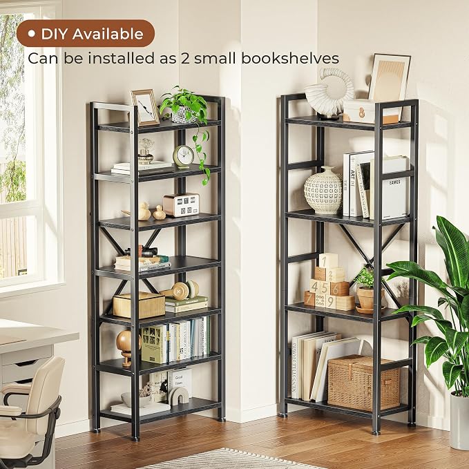 SUPERJARE Triple 4 Tier Bookshelf, Bookcase - Image 5