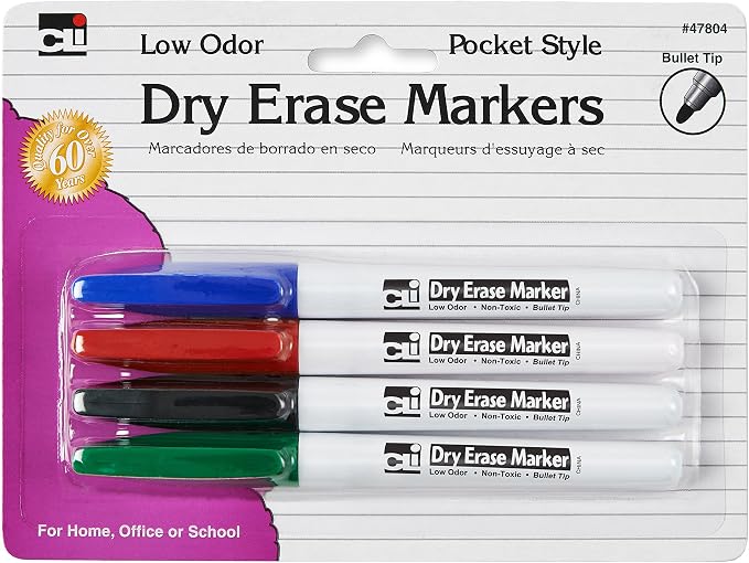 Charles Leonard Dry Erase Markers, Pocket Style by CharlesLeonard
