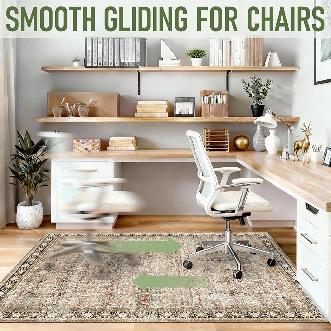 Office Chair Mat for Hardwood Floor, Non-Slip Under Desk Mat Rug for Rolling - Image 6