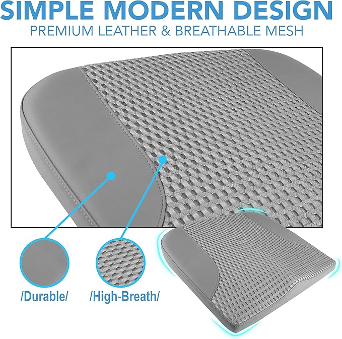 Car Seat Cushion, Comfortable Memory Foam Seat Pillow for Driving, Sciatica-Back Pain Relief, Cushion for Car-Truck, Office, Wheelchair - Dark Grey-DeskLoop Office