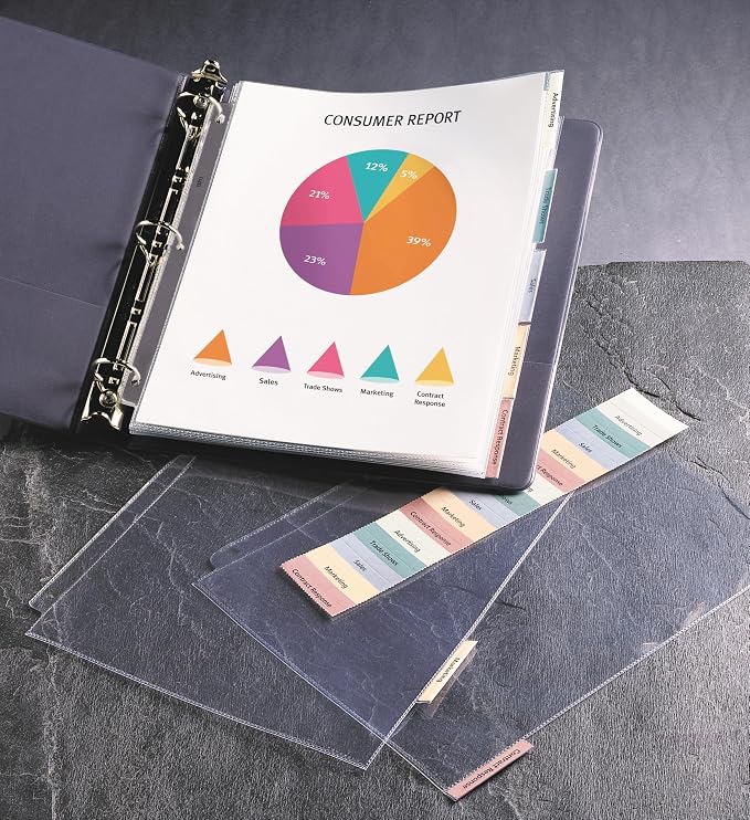 Avery Clear Protect 'n Tab Tabbed Sheet Protector Dividers, 5-Tab Set, Top Load - Image 3