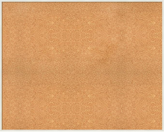 Amanti Art Natural Cork Board for Wall, 33x41 Vision Board with White Frame, X-Large Corkboard Office Decor for Home Organization, Modern Corkboard Pinboard to Display Items for Home Organization in-DeskLoop Office