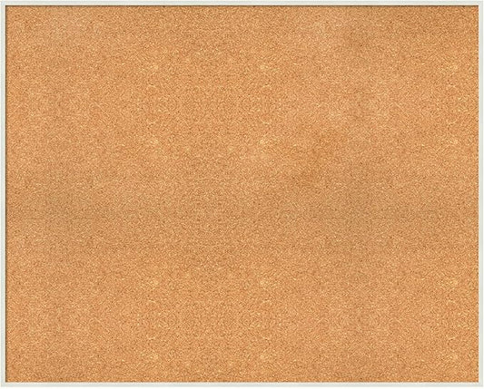 Amanti Art Natural Cork Board for Wall, 33x41 Vision Board with White Frame, X-Large Corkboard Office Decor for Home Organization, Modern Corkboard Pinboard to Display Items for Home Organization in-DeskLoop Office