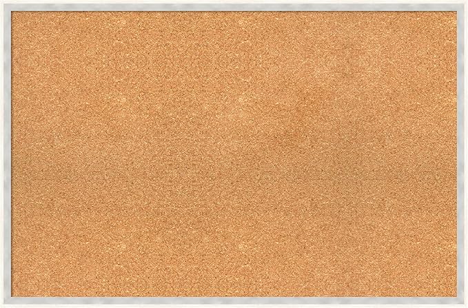 Amanti Art Natural Cork Board for Wall, 23x35 Vision Board with White Frame, Large Corkboard Office Decor for Home Organization, Modern Corkboard Pinboard to Display Items for Home Organization in-DeskLoop Office