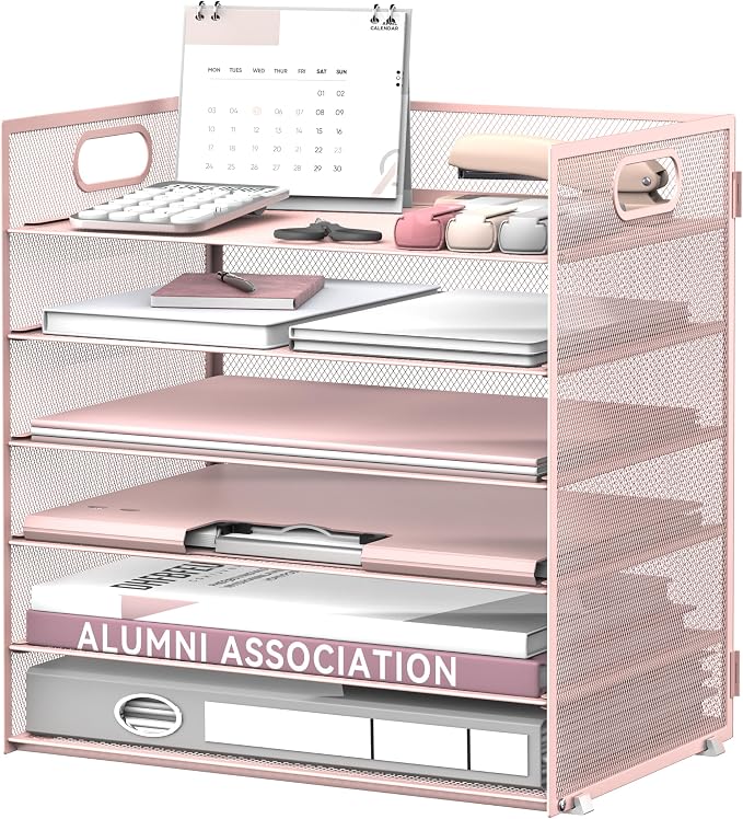 Daltack 6 Tier Paper Organizer for Desk, Paper Letter Tray Organizer for Desks by DALTACK