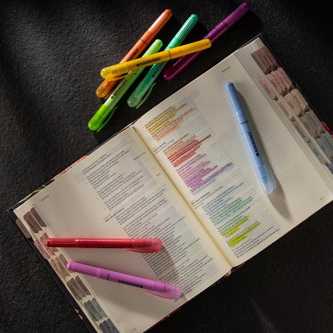 DIVERSEBEE Bible Highlighters and Pens No Bleed, 8 Pack Assorted Colors Gel - Image 3