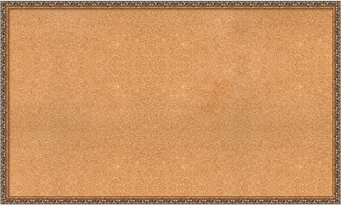 Amanti Art Natural Cork Board for Wall, 30x50 Vision Board with Bronze Frame, Oversize Corkboard Office Decor for Home Organization, Traditional Corkboard Pinboard to Display Items for Home-DeskLoop Office