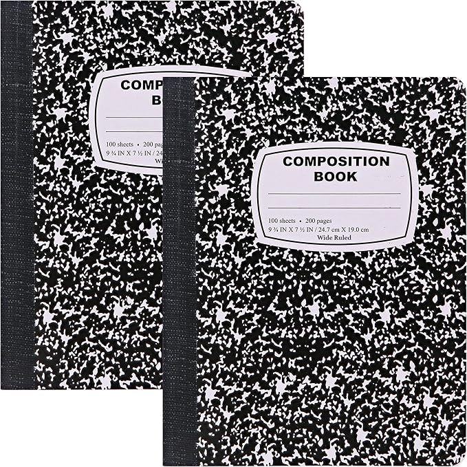 Enday Composition Notebook Hard Cover Marble composition notebook, 100 Sheets by Enday