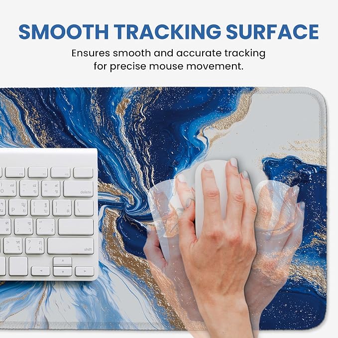 Aesthetic Desk Mat, Cute Ocean Marble Desk Pad Protector - Image 4