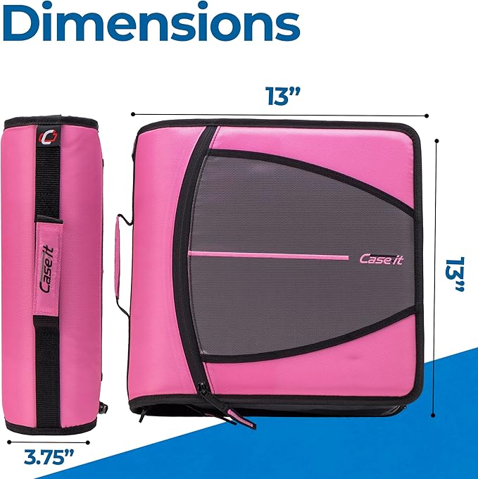 Case-it Mighty Zip Tab Zipper Binder, Expanding File Folder and Shoulder Strap - Image 4